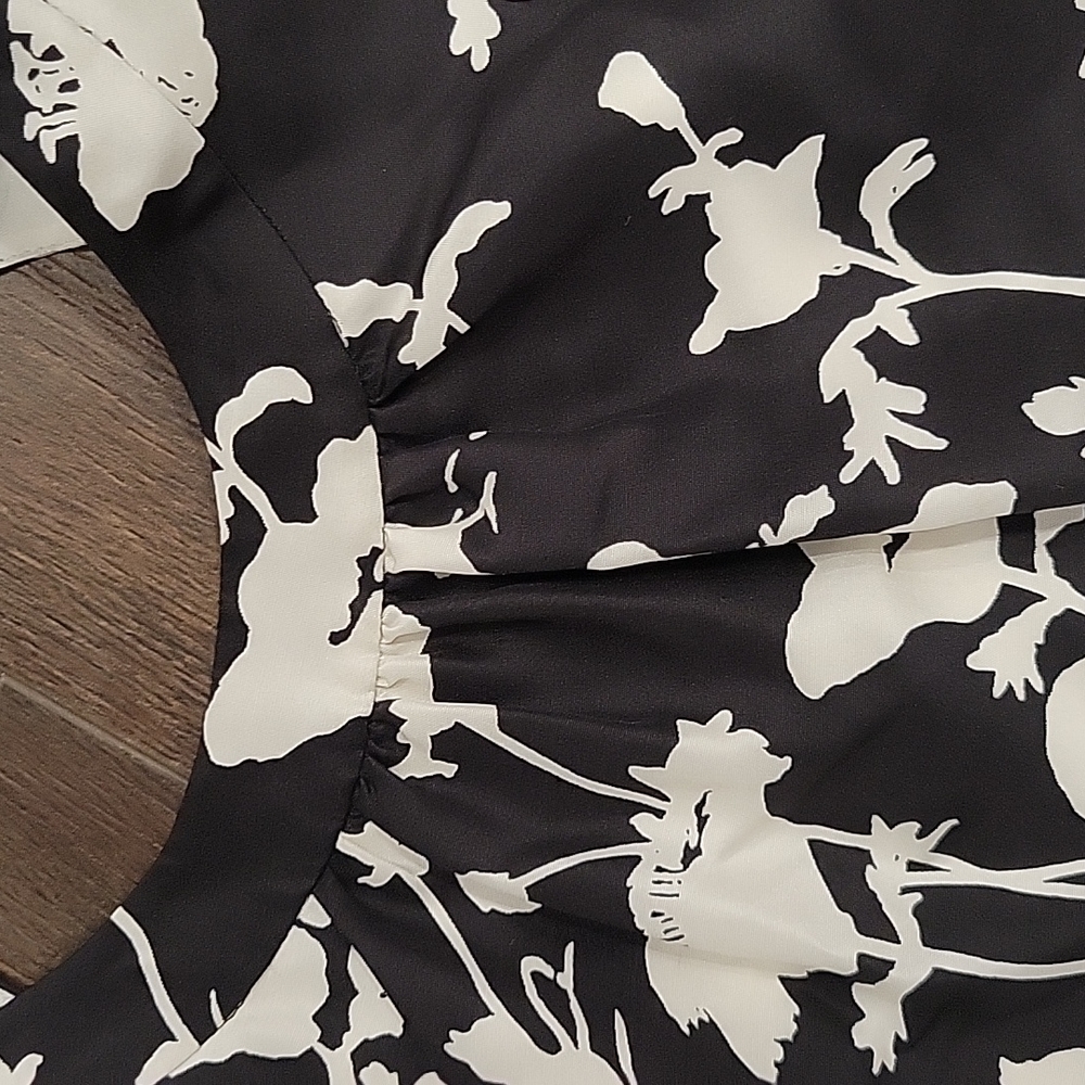 Kate Spade Florence Broadhurst silk bow detail open Floral Dress 4 - Picture 3 of 16